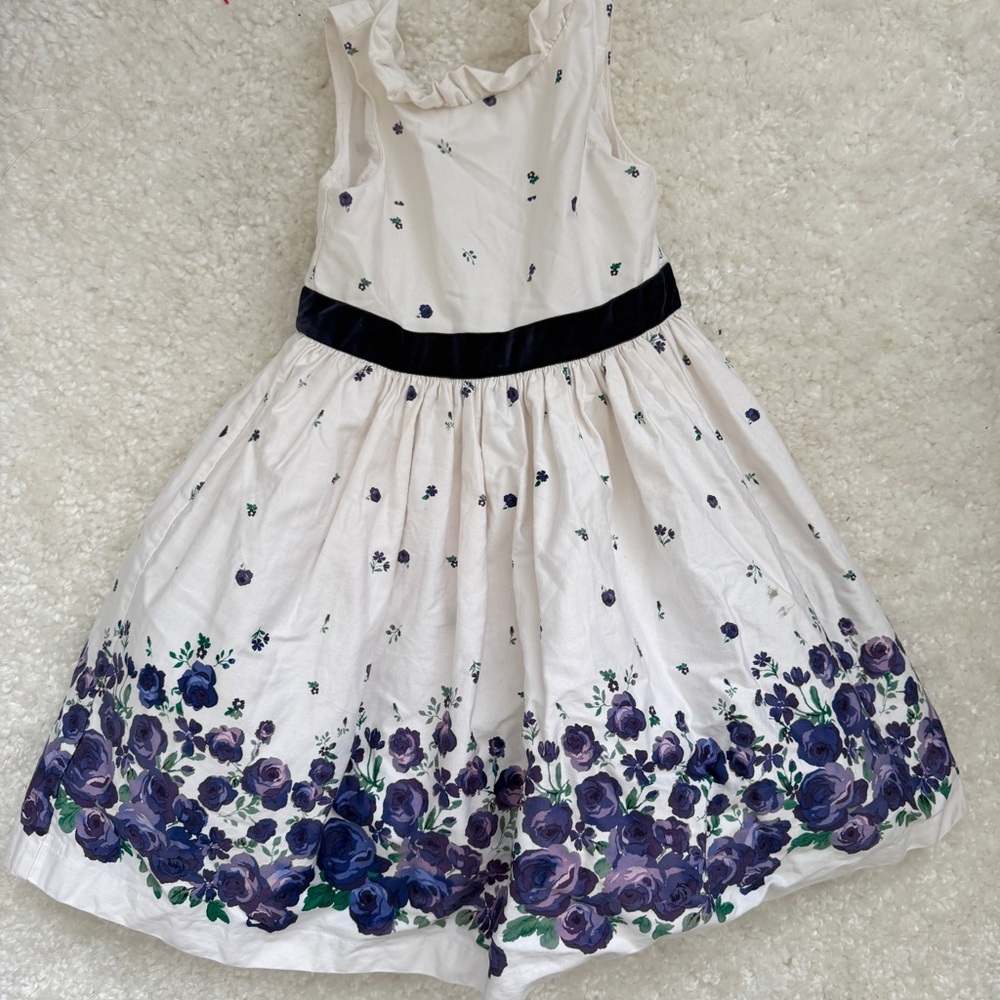 Janie and Jack Floral White and Purple Kids Dress